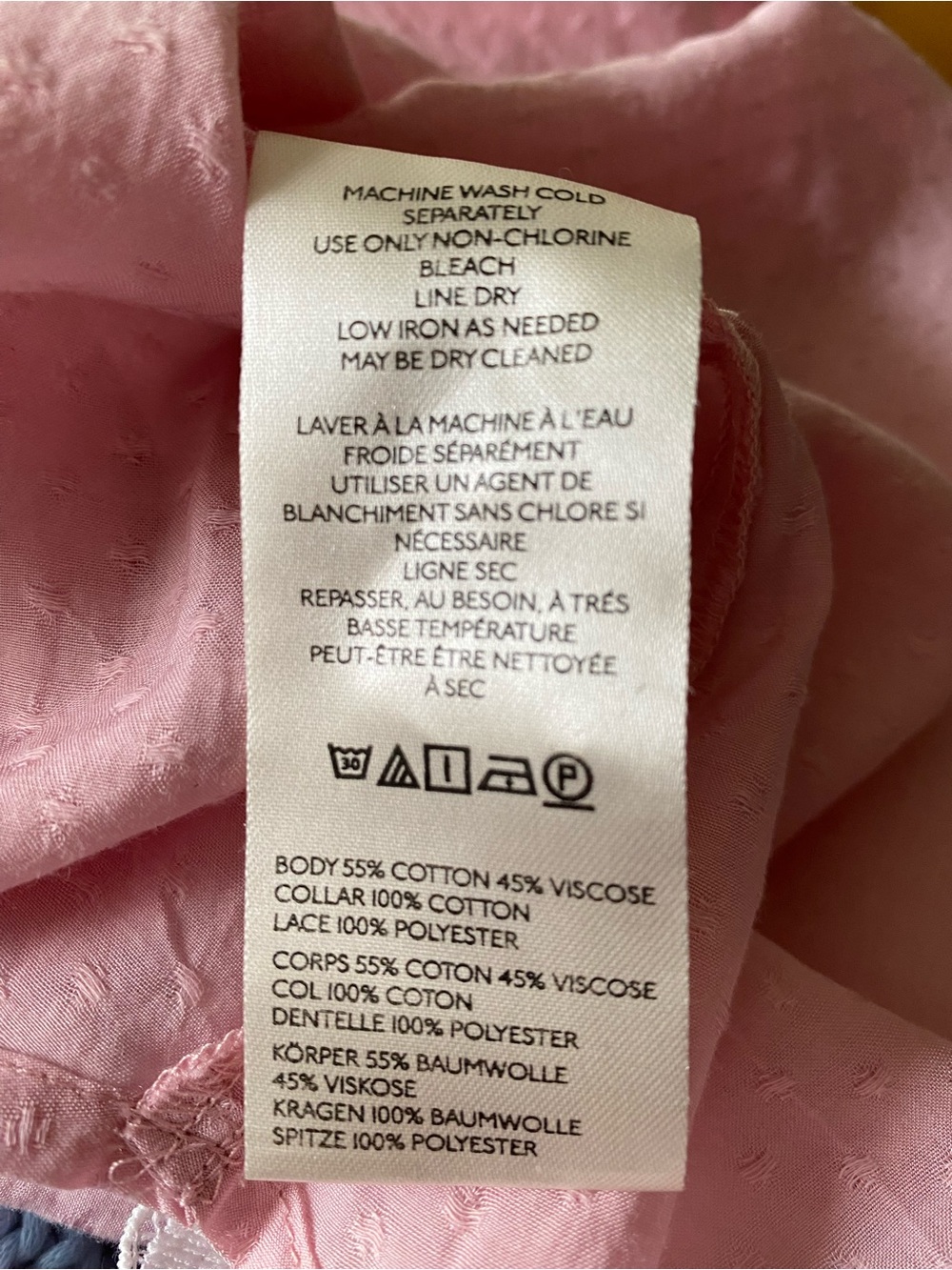 By Anthropologie Oversized Collar Blouse new with tag size S pink color - Picture 8 of 8